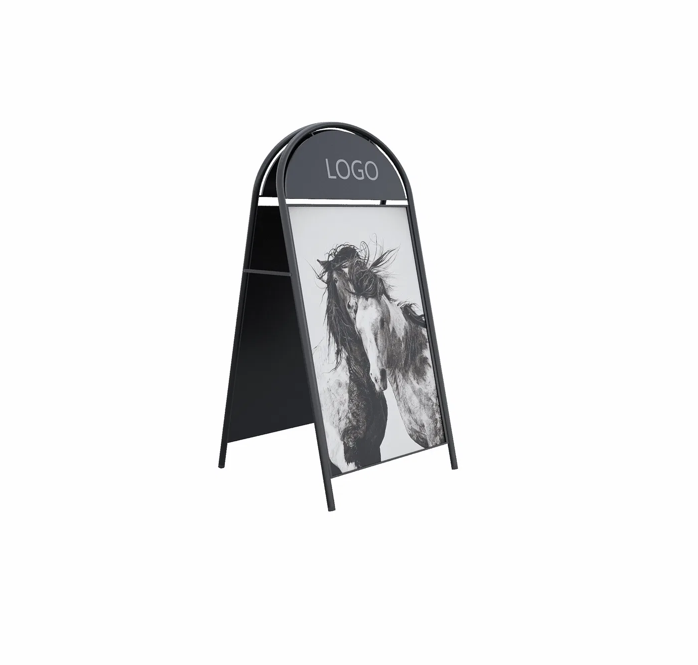 Gateskilt med toppskilt 50x70 Svart