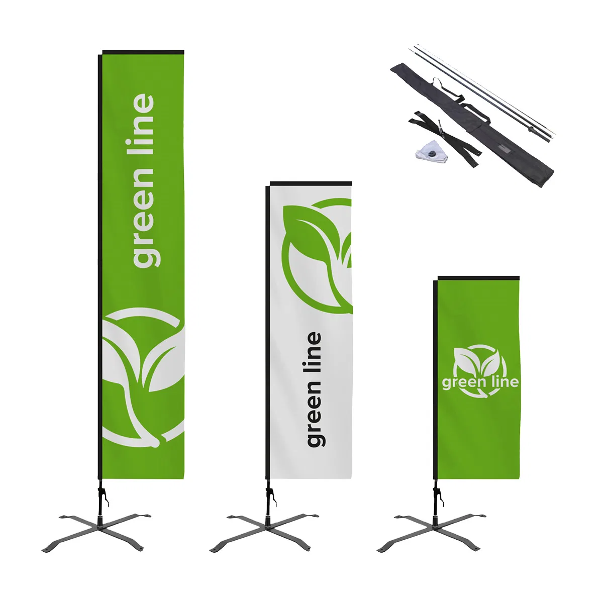Beachflag H-shape (rPET) kryssfot og vannring
