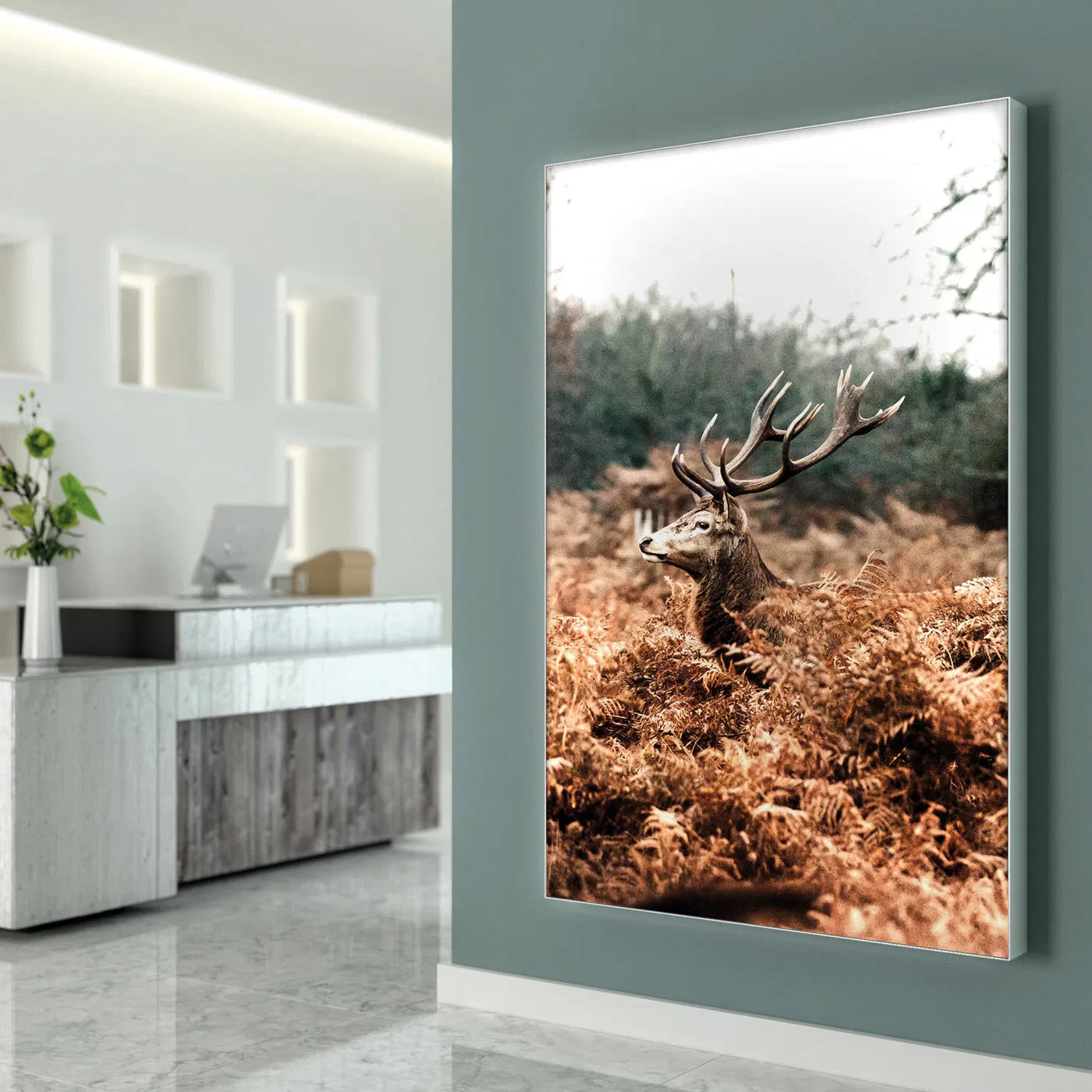 Aluframe veggramme LED-belyst