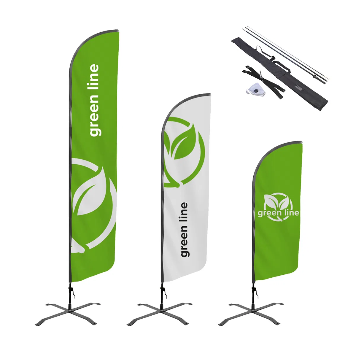 Beachflag Hai (rPET) kryssfot og vannring