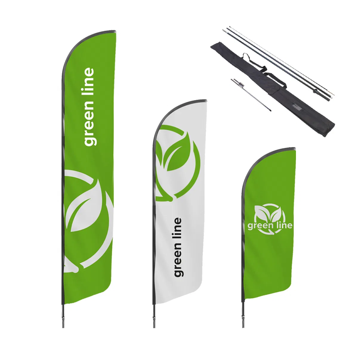 Beachflag Hai (rPET) med spiker