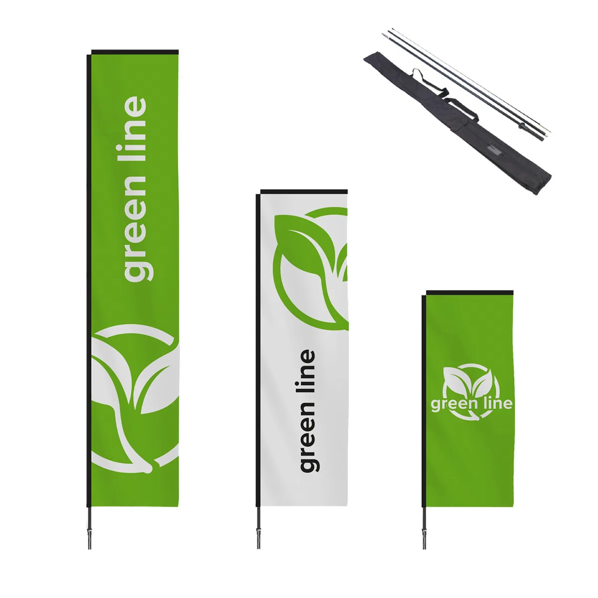 Beachflag H-shape (rPET) med mast