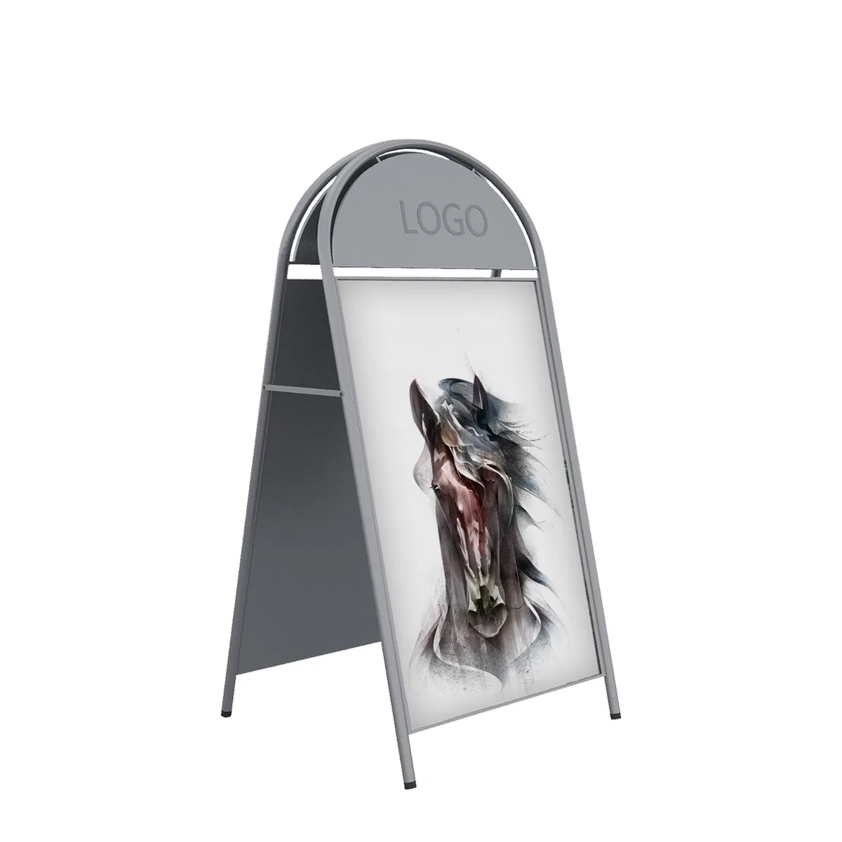 Gateskilt med toppskilt 50x70 silver